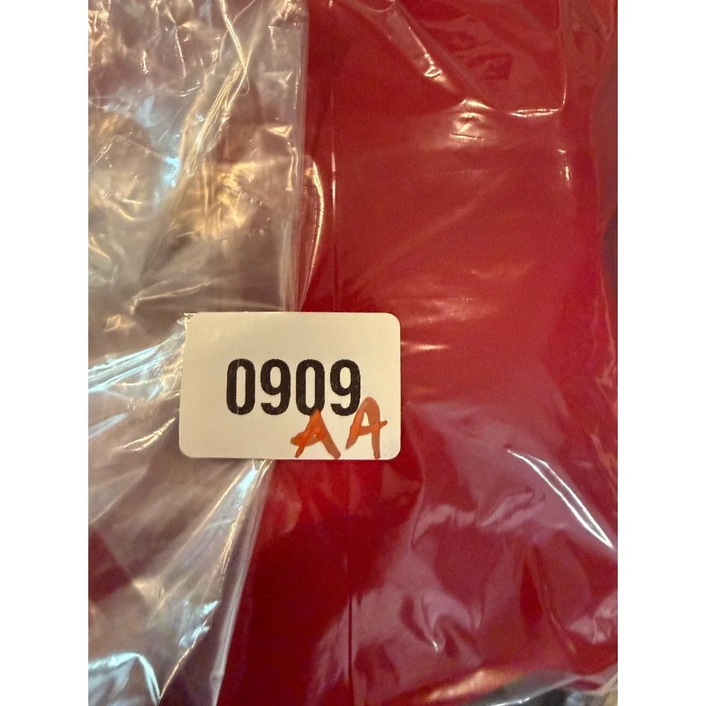 My Michelle Womens Small Blouse Red 3/4 Roll Tab Sleeve Zipper‎ Pocket High Low - Picture 11 of 11